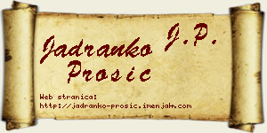 Jadranko Prošić vizit kartica